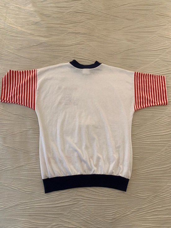 Vintage 80s The Season Ticket brand Nautical Style Ringer Tee, size Medium - Picture 5 of 7